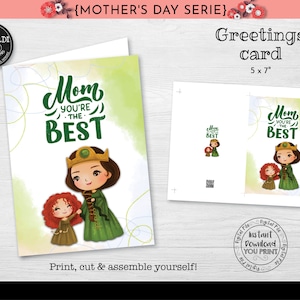 Instant download Mother's Day card Brave Mothers day Card Printable Mother's Day Gift Card Merida and Elinor Mothers day Greeting Card MTHD