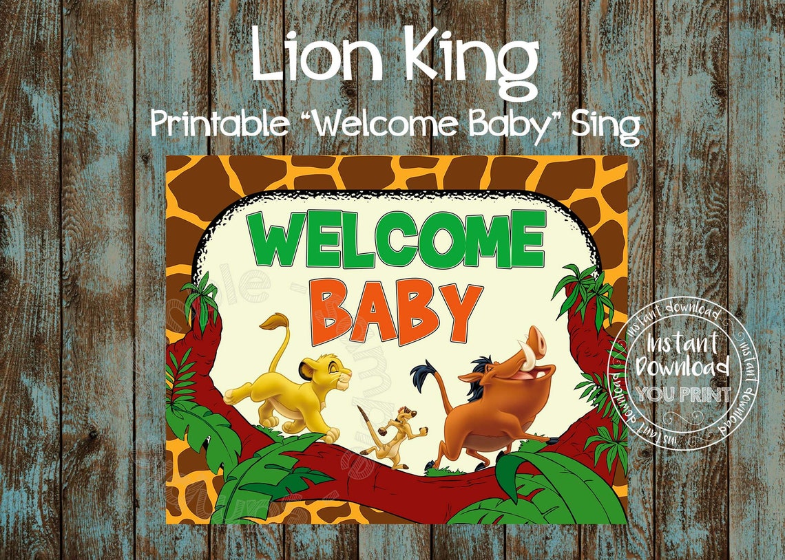 Printable Lion King Baby Sign Lion King Baby Sign Etsy