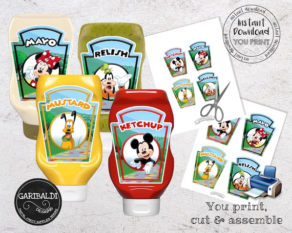 Download Instant Download Condiment Labels Printable Mayo Ketchup Etsy