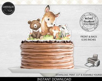 Instant Download Woodland Cake Topper Printable Woodland - Etsy