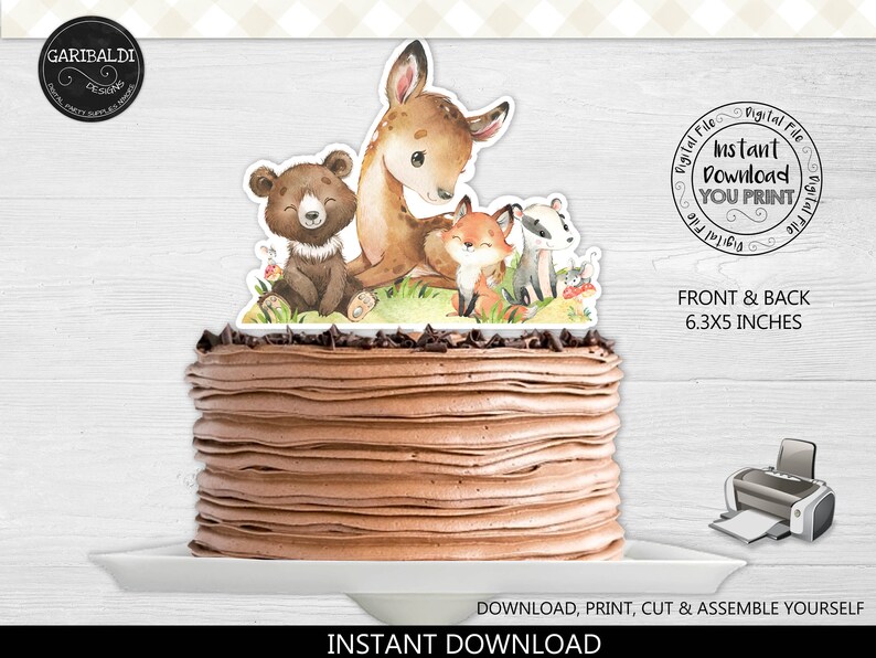 Instant Download Woodland Cake Topper Printable Woodland - Etsy
