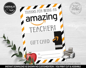 Thank you for being an Amazing Teacher Gift Card Holder Instant download Teacher Appreciation Day Amazing Teacher Card Holder Printable TA