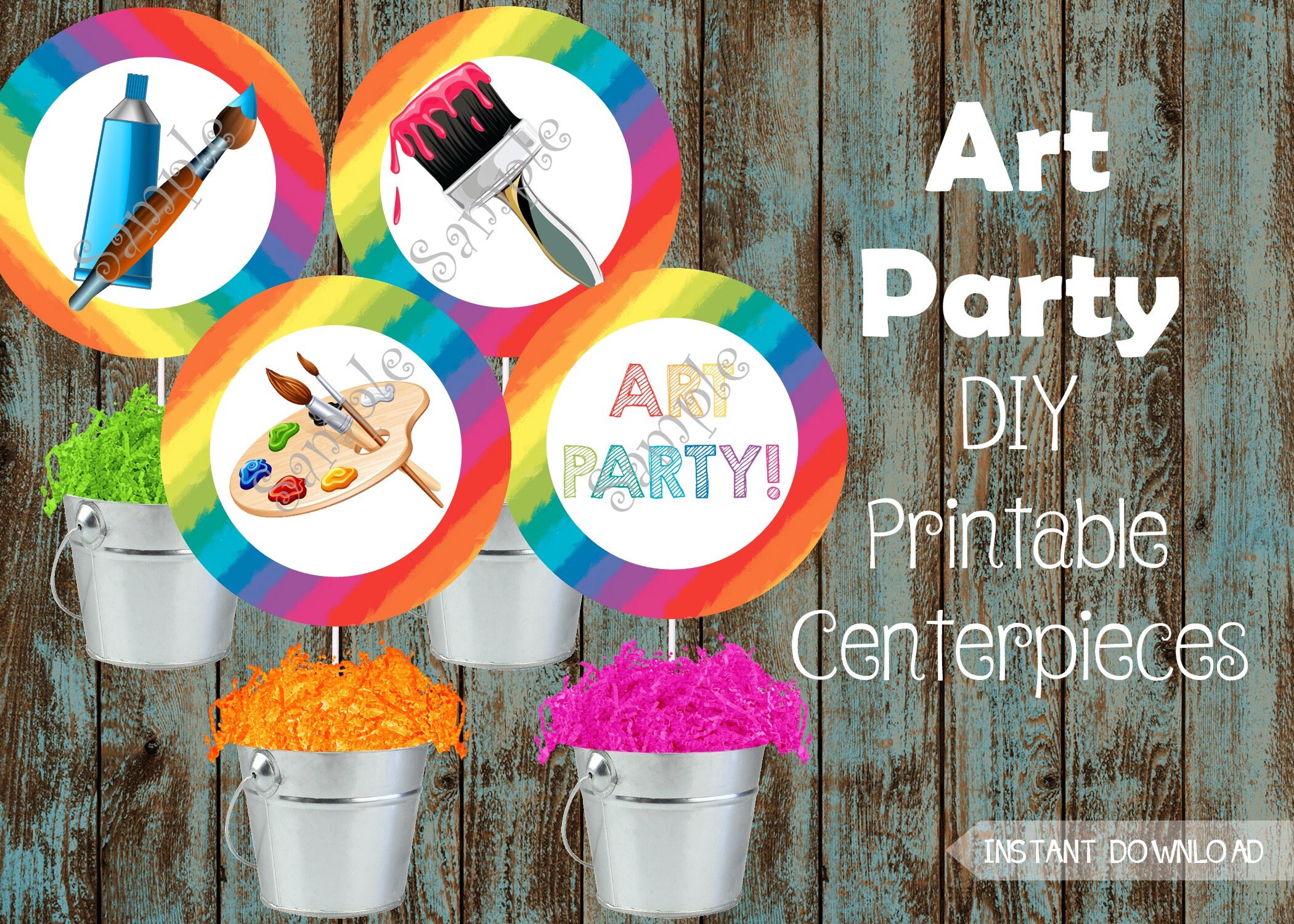 Art Party Package Art Birthday Art Party Supplies Art Etsy