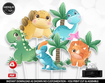 Dinosaurs Centerpieces Printable Dinosaurs Cutouts Dino Decorations Dinosaur Birthday Party Decorations Dinosaurs Cake Topper Download DW1