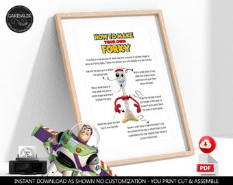 How To Make Your Own Forky Sign Toy Story Forky Party Activity Instructions Create Your Own Forky Materials Digital Download Printable  TS