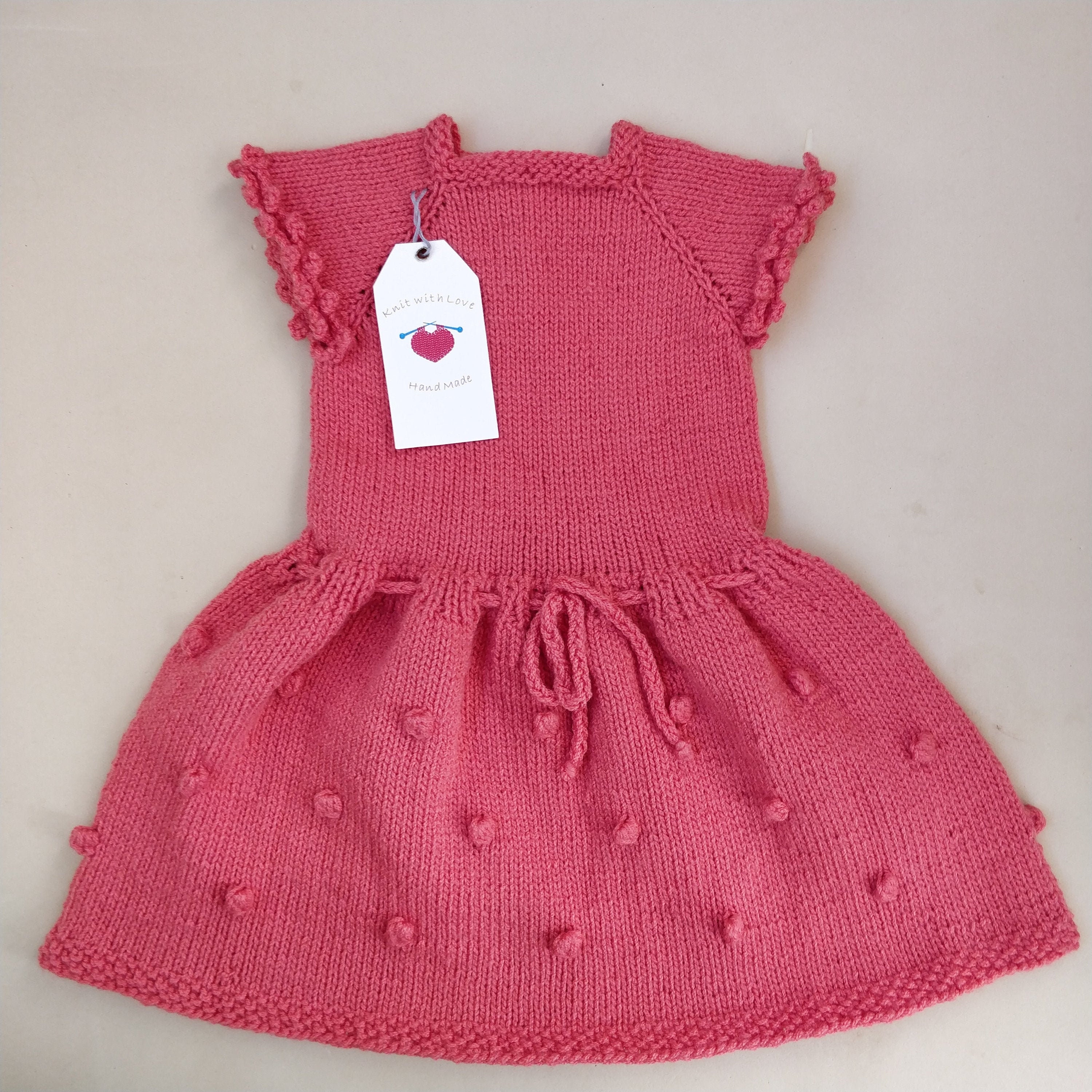 Newborn knitted Dress Photo prop Hand knit baby dress. Etsy
