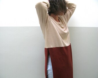 Sweater long wool and bamboo