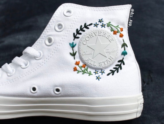 Embroidered High Top Converse | Etsy