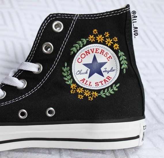 converse with embroidered flowers