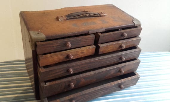 Vintage 7 Drawer Wooden Watchmaker Clock Maker Or Dental Etsy