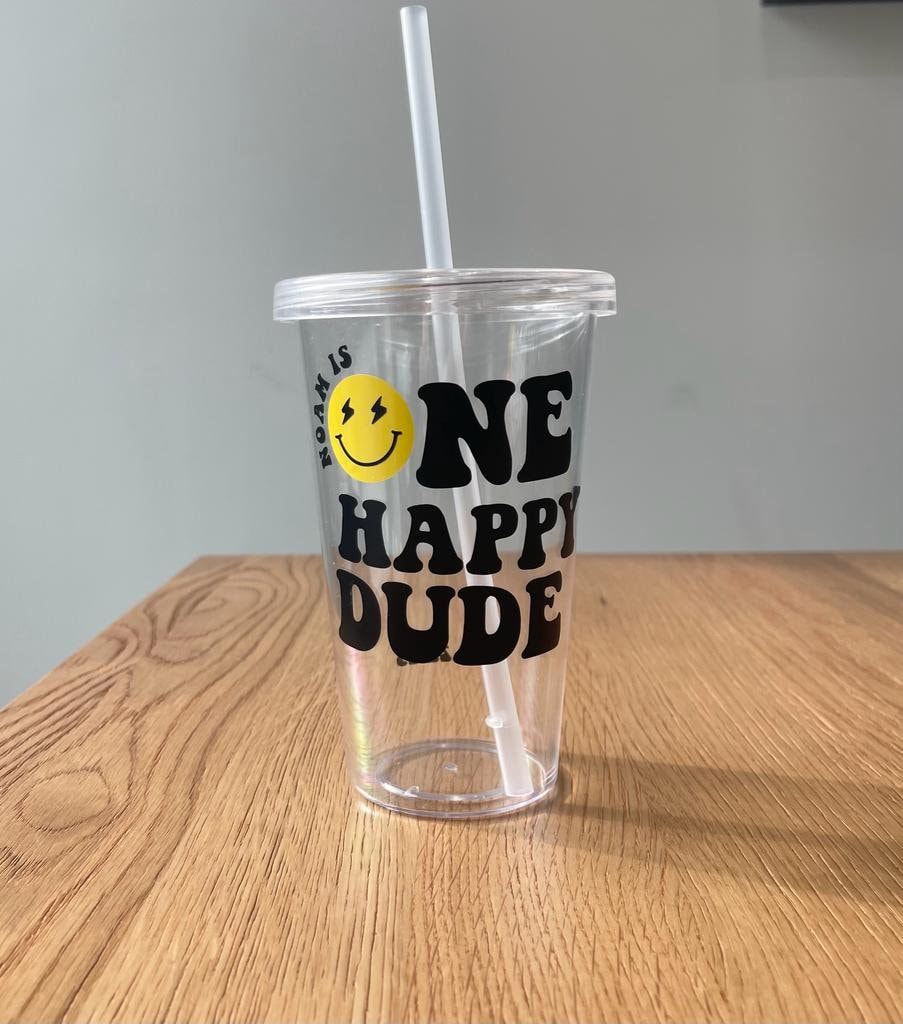 Pastel Happy Face Tumbler Cup with Handle