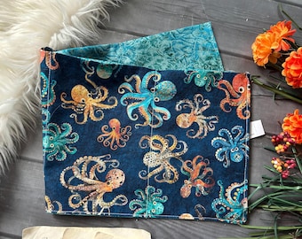 Bolsa grande para arroz - Pulpo en estampado de algodón azul