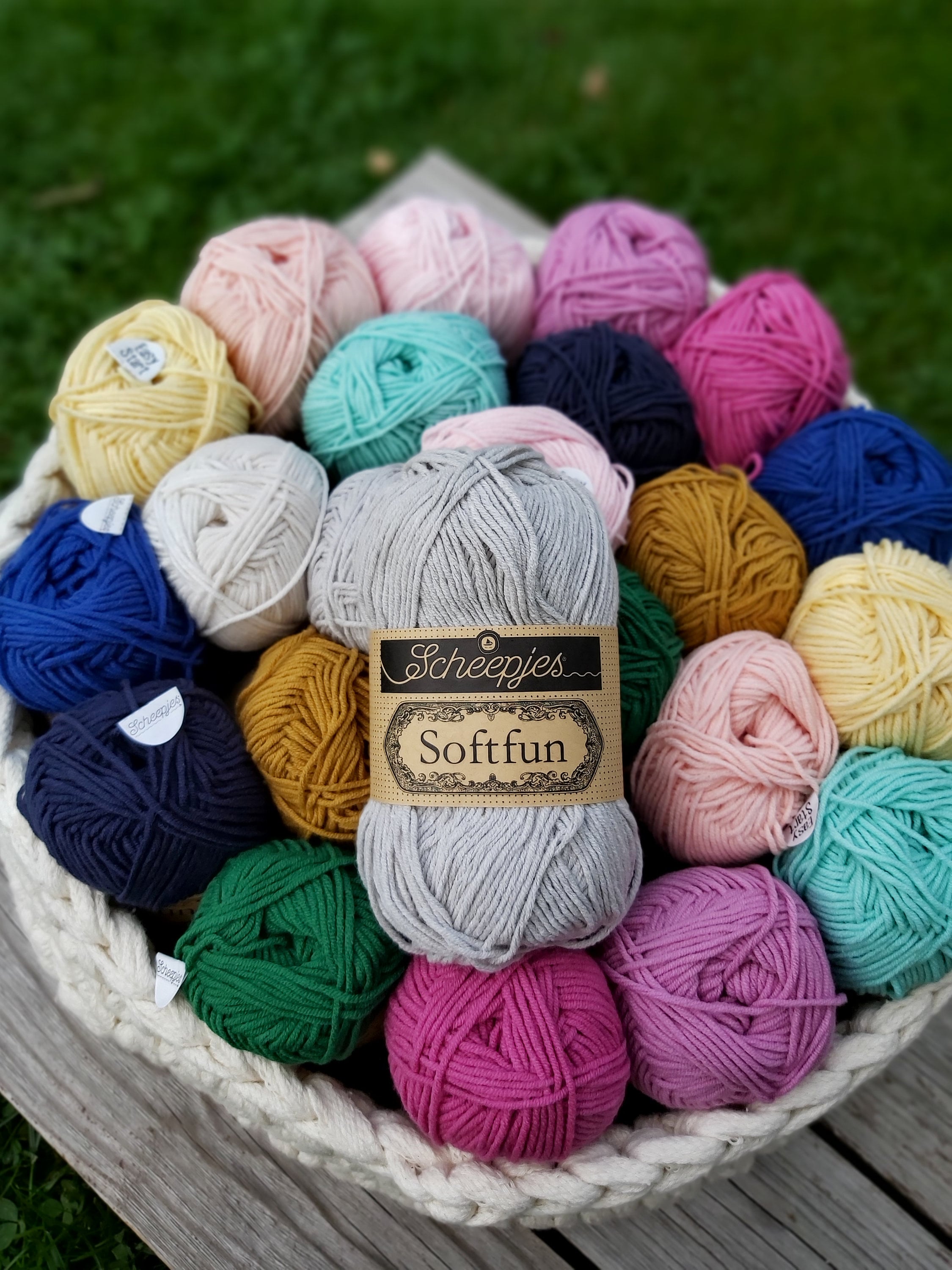 Scheepjes Softfun Yarn. Cotton and Acrylic, Machine Washable. 50g