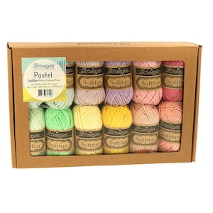 Scheepjes Pastel Softfun yarn minis colour pack, 12 x 20g/56m