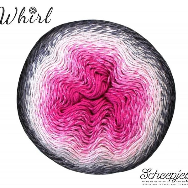 Scheepjes Whirl yarn - color 788 Night Time Bubbles. Gradient yarn cake. Soft cotton yarn.