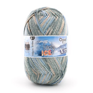 Opal "Frosty Ice" 8ply Sock Yarn,  1355 eiskaltes Wasser