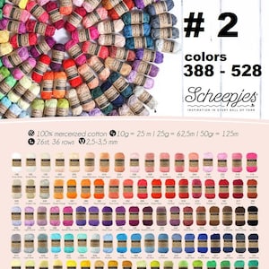 May include: A colourful arrangement of Catona mercerised cotton yarn, with the text "Catona" and "#2 colours 388-528". Each ball is 10g and 25 metres. Perfect for those with a colourful heart.