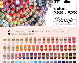 Scheepjes Catona Mercerized Cotton Yarn, 50g (Colors 388-528)