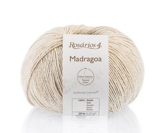 Rosarios4 Madragoa: Natural Buret Silk Yarn for Summer Knitting
