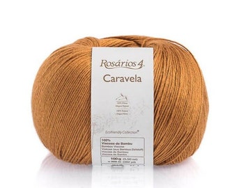 Bamboo viscose, Ecofriendly summer yarn, 100 g = 350 m (3.50 oz = 382 yd), CARAVELA, Rosarios4