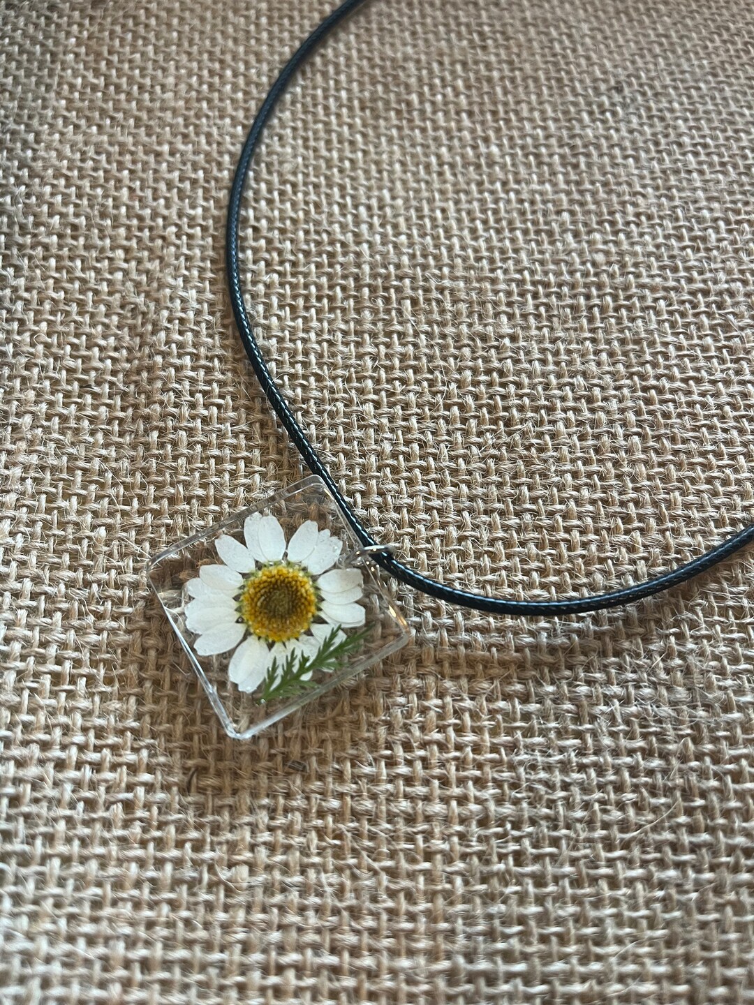 Epoxy Resin Flower Necklace Etsy
