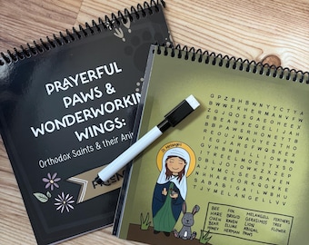 Libro de actividades de borrado en seco "Patas de oración y alas maravillosas"