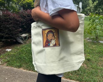 Theotokos Zippered Canvas Tote