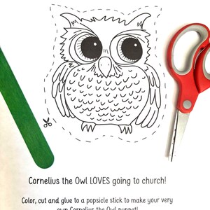 Cornelius the Owl Printable Puppet Activity