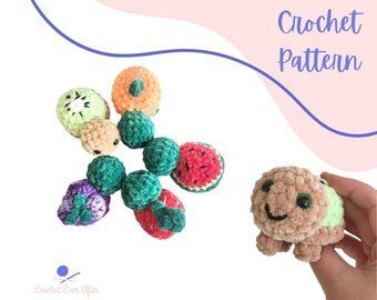 FruiTurtle Crochet Pattern: 5-in-1 Mini Plushie (PDF Digital)