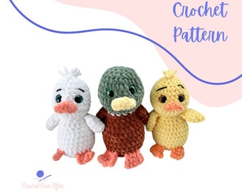 No Sew Bitty Baby Duck | PDF Digital CROCHET PATTERN in English | crochet duck, no sew duck, duck pattern