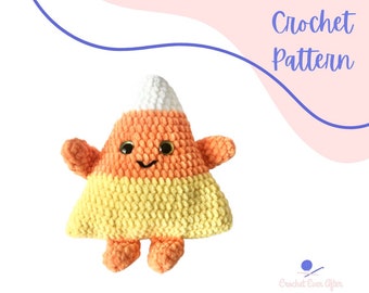 Candy Corn Crochet Pattern: Halloween Plushie (PDF Digital)