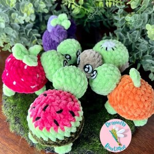 5-in-1 Mini FruiTurtle PDF Digital CROCHET PATTERN in English crochet turtles, turtle pattern, crochet fruit turtle image 3