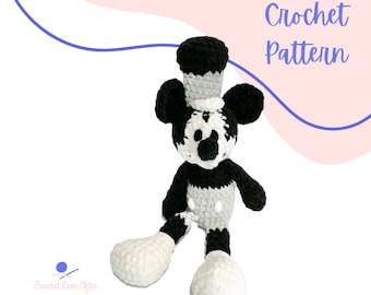 Low Sew Steamboat Mouse | PDF Digital CROCHET PATTERN in English | crochet mouse, steamboat pattern