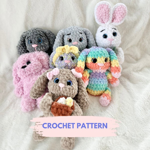 No Sew or Low Sew Bitty Bunny Pattern | PDF Digital CROCHET PATTERN in English | crochet bunny, no sew bunny, bunny pattern