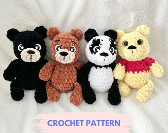 Low Sew Bitty Bear Pattern | PDF Digital CROCHET PATTERN in English | crochet bear, low sew bear, bear pattern