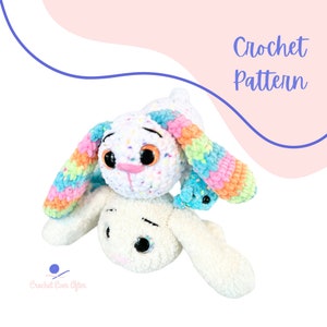 Low Sew Splooting Bunny | PDF Digital CROCHET PATTERN in English | crochet bunny, bunny crochet pattern, bunny pattern