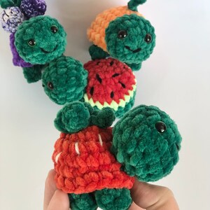 5-in-1 Mini FruiTurtle PDF Digital CROCHET PATTERN in English crochet turtles, turtle pattern, crochet fruit turtle image 10