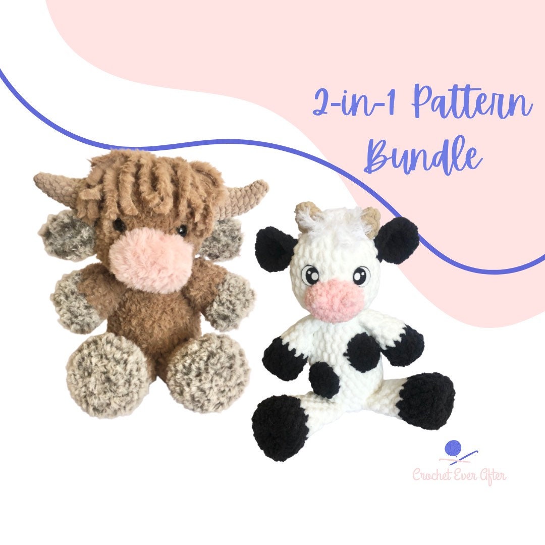 One Cow Pattern 2-in-1 Cow Pattern Bundle | PDF Digital CROCHET PATTERN in English ...