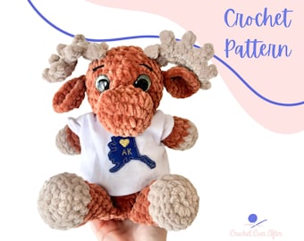 Milton the Moose Crochet Pattern: Low Sew Plushie (PDF Digital)