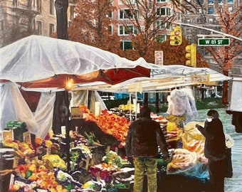 Giclee firmado a mano: Mañana de Navidad en el Upper Westside, 2020