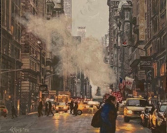 Giclee firmado a mano sobre lienzo estirado: Give My Regards, 2020