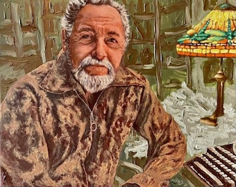 Pintura acrílica original: Tennessee Williams en Key West