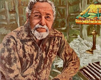 Giclee firmado a mano en la lona: Tennessee Williams en Key West