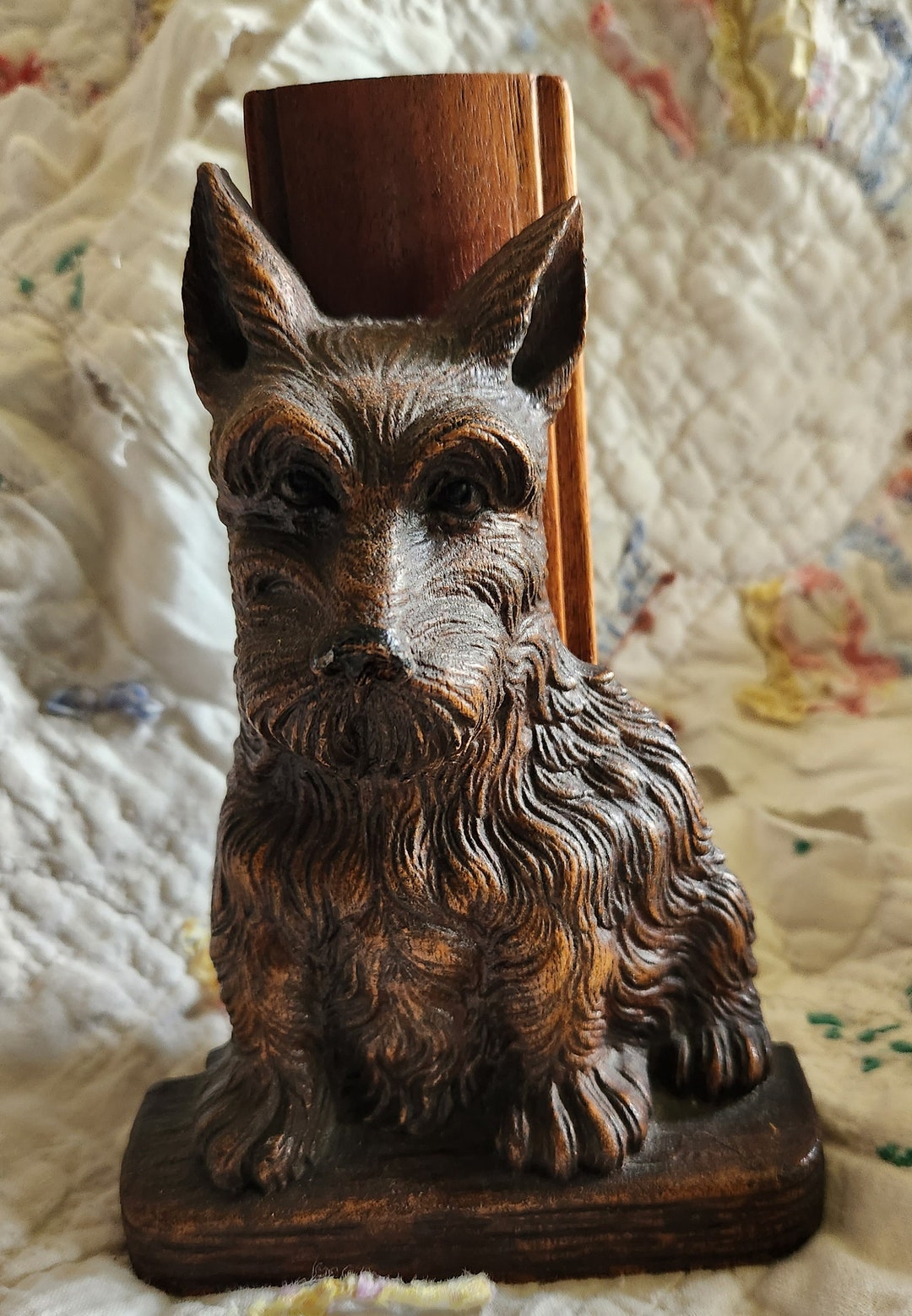 Vintage Orna Wood Scottie Dog Clothes Brush Etsy