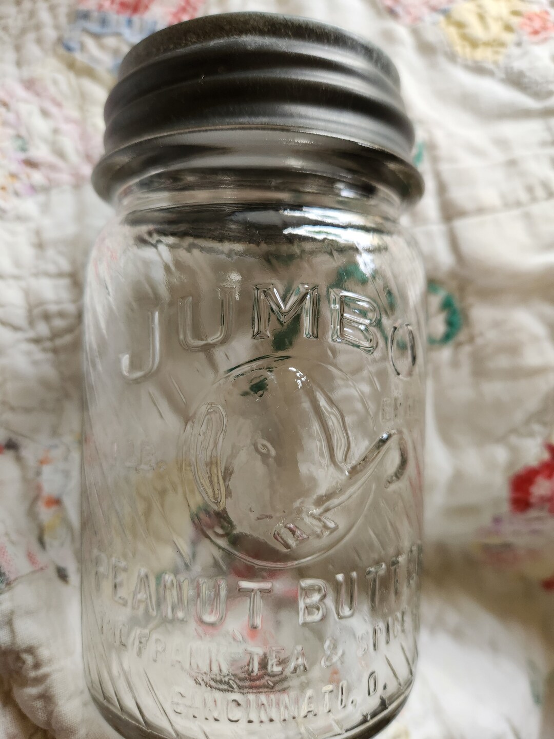 Vintage Jumbo Peanut Butter Quart Jar With Zinc Lid Etsy