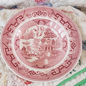 Vintage Wallace China Red Transferware Bowl