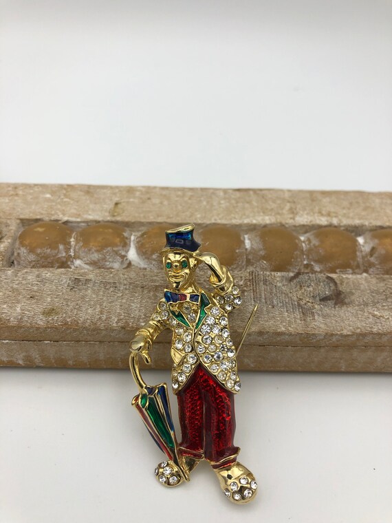 Vintage clown pin, Vintage clown brooch, vintage c