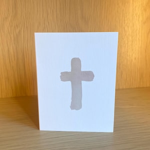 Aquarell Kreuz Grußkarte - Taufe - Osterkarte - Erstkommunion Grußkarte - Konfirmationskarte - Katholische Karte