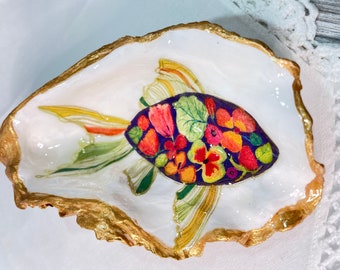 Oyster Shell Gift, Sea Creature Decor, Beach Decor, Shell Dish, Ring Dish