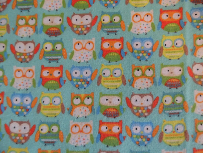 Aqua Owls Flannel Baby Toddler Blanket
